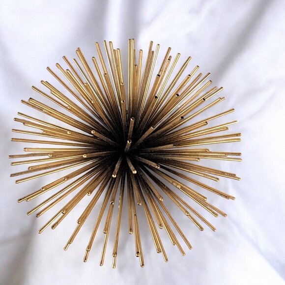 Atomic Spiky Metal Gold Black Wall Decor Anemone Sea Urchins Beach Set of 3 - Picture 9 of 11